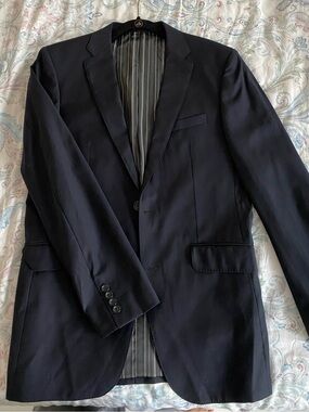Abito Sartorial Men's Navy Two-Button Tailored Suit Jacket